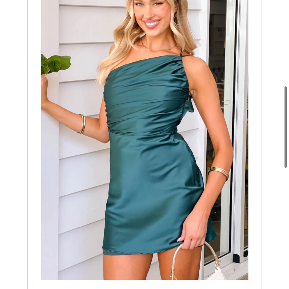 Elegant Green Satin Dress
